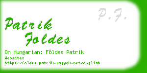 patrik foldes business card
